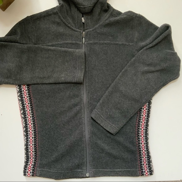 COLUMBIA Gray Fair Isle Fleece Full Zip Hoodie Size Small - Picture 2 of 10